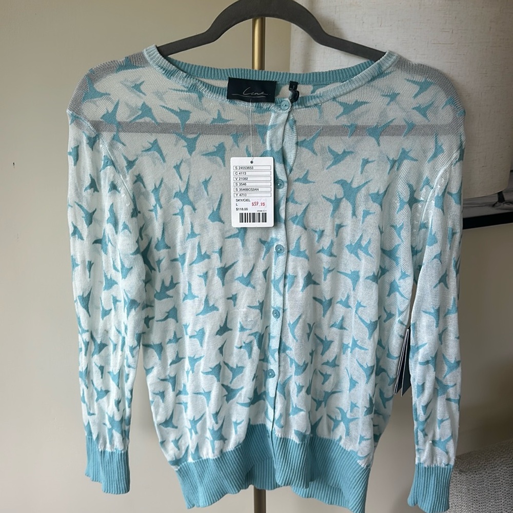Sheer Cardigan with the Blue Bird detailing